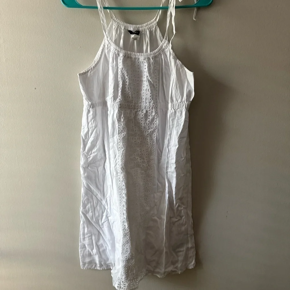 J.Crew White Eyelet Spaghetti Strap Summer Dress Sz. M